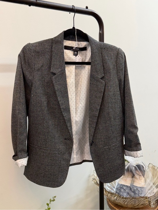 Kensie Jackets & Blazers - Kensie Gray Plaid Tailored Blazer Jacket
